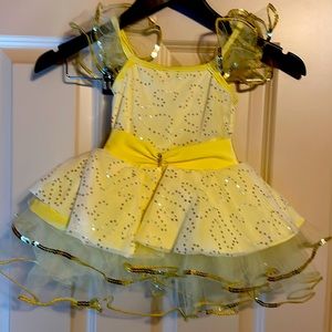 Revolution dancewear yellow with sequence.